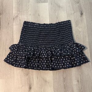 LOFT‎ Shell Smocked Ruffle Mini Skirt
